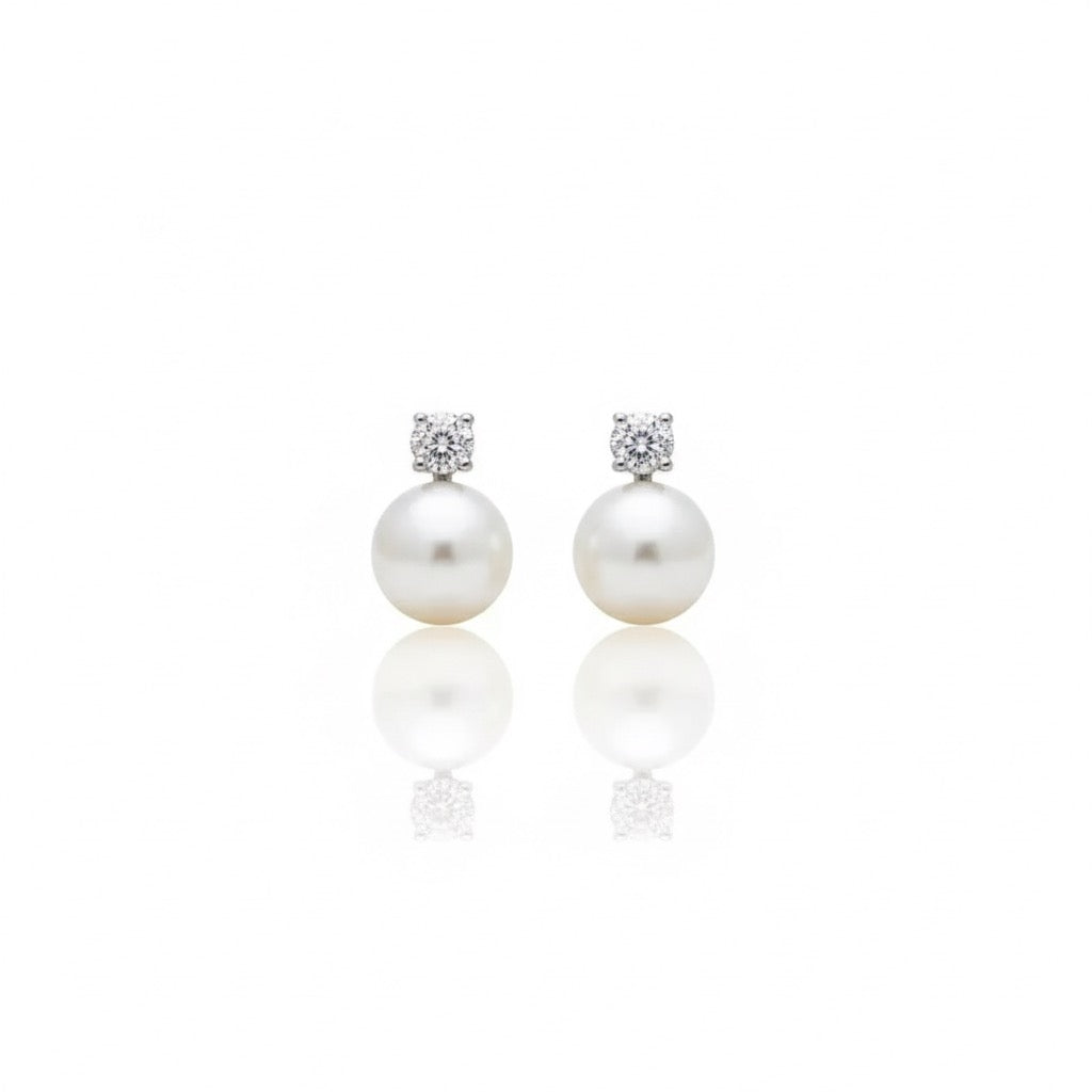 CZ Pearl Drop Earrings