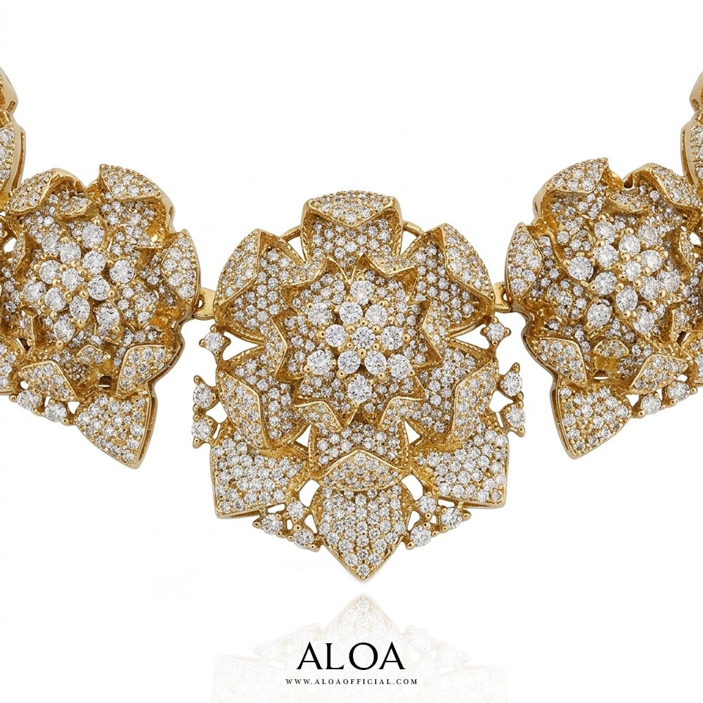 Dull Gold Flower Set