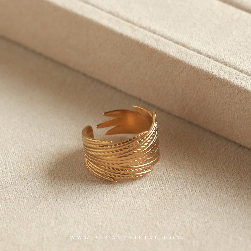 Gold-Plated Feather Ring