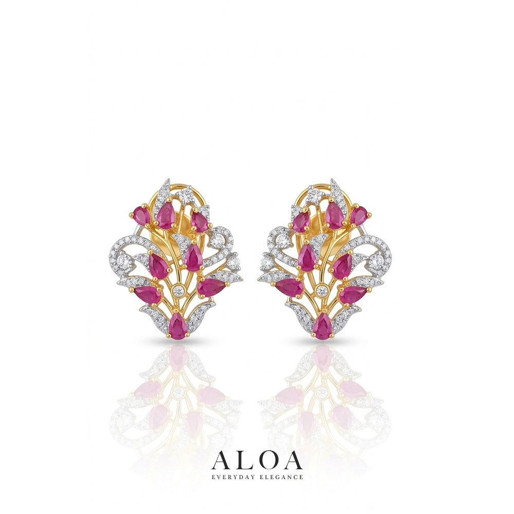 Ruby Blossom Studs