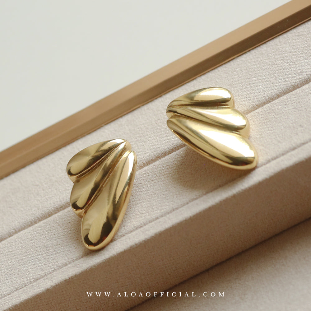 Gold-Plated Chunky Statement Earrings