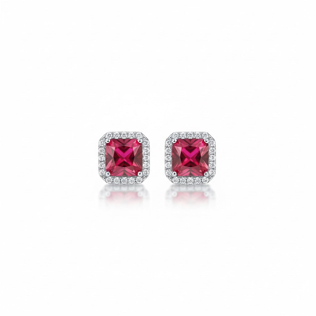 Ruby Red CZ Stud