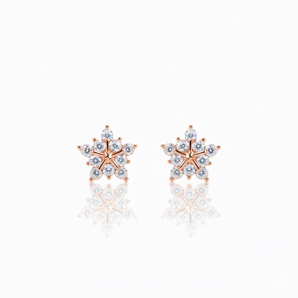 Aloa starry eyed earrings - Rose Gold