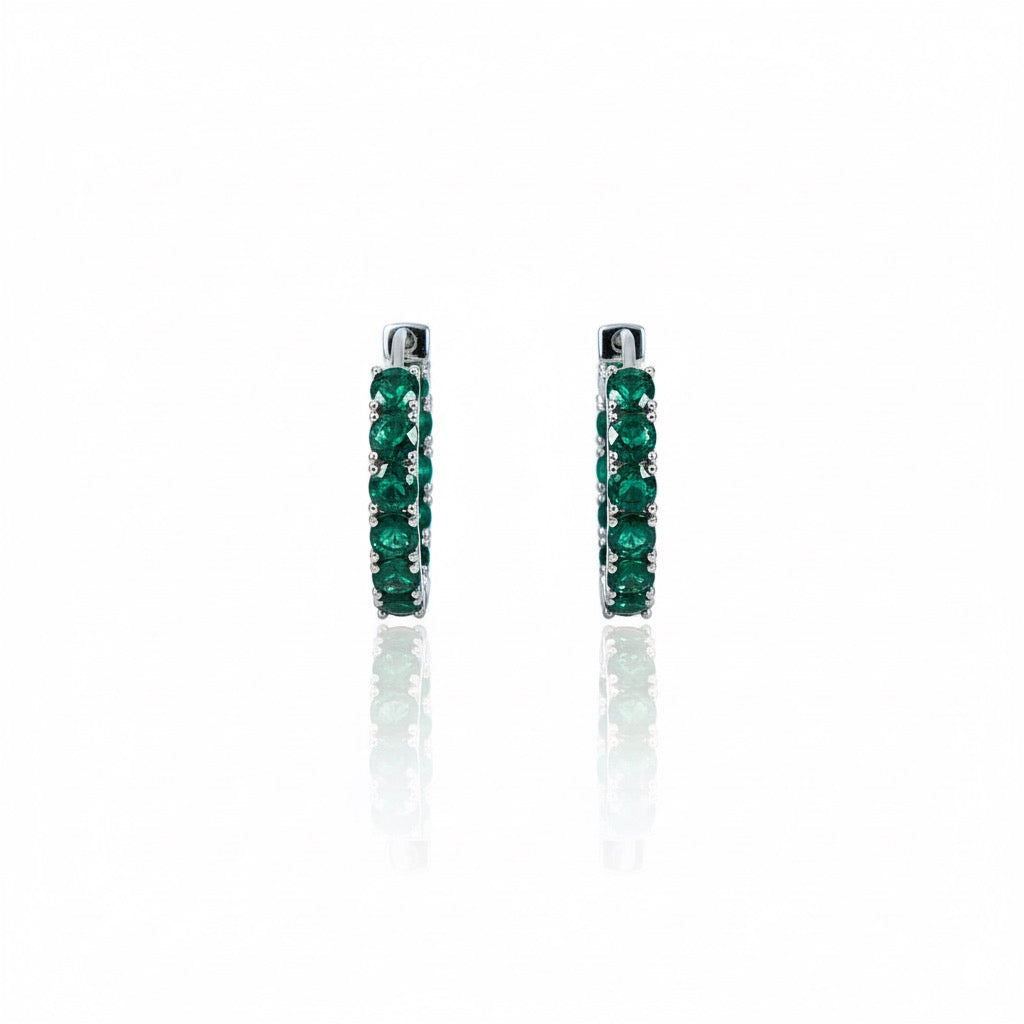 Green CZ Hoops