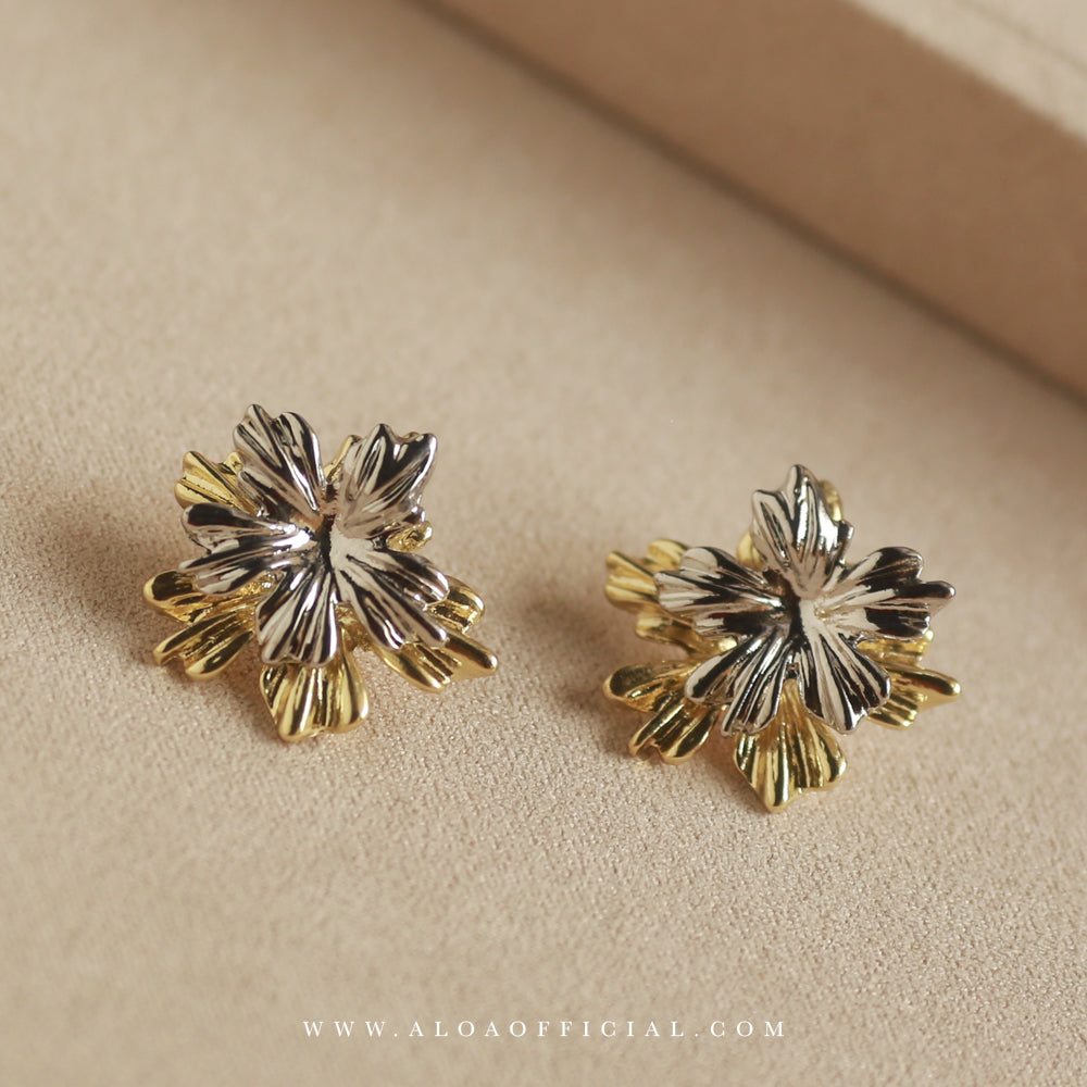 Two Way Wear Silver Gold Color Stud