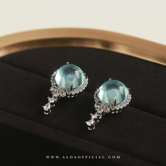 Jade & CZ Stud Earrings