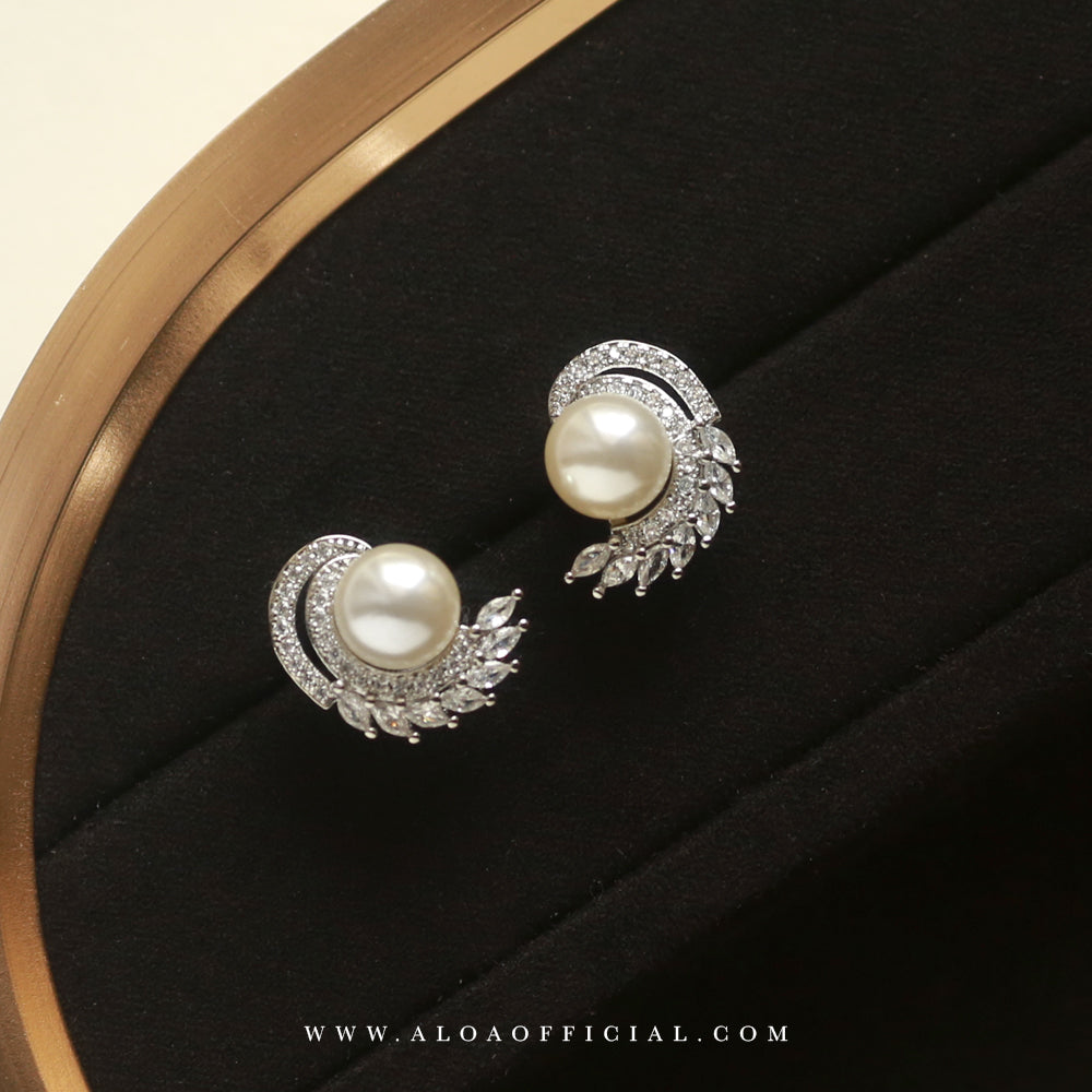 CZ Pearl Earrings