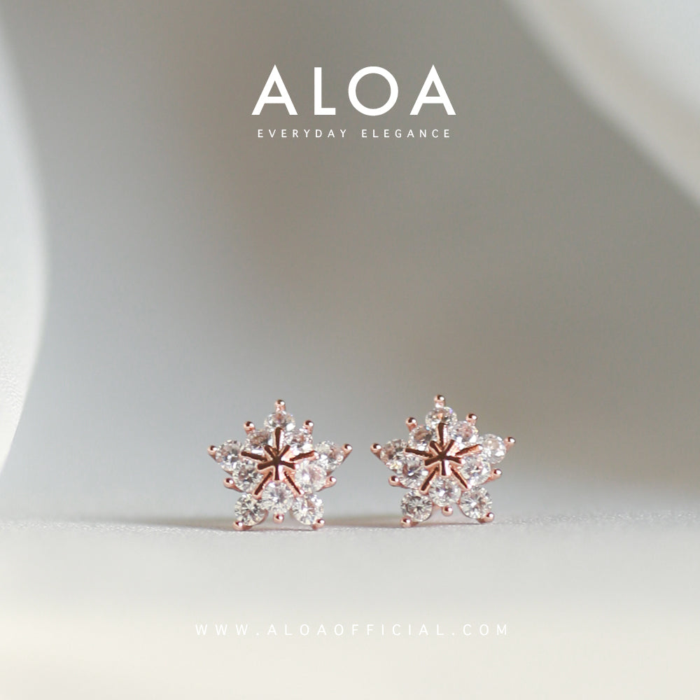 Aloa starry eyed earrings - Rose Gold