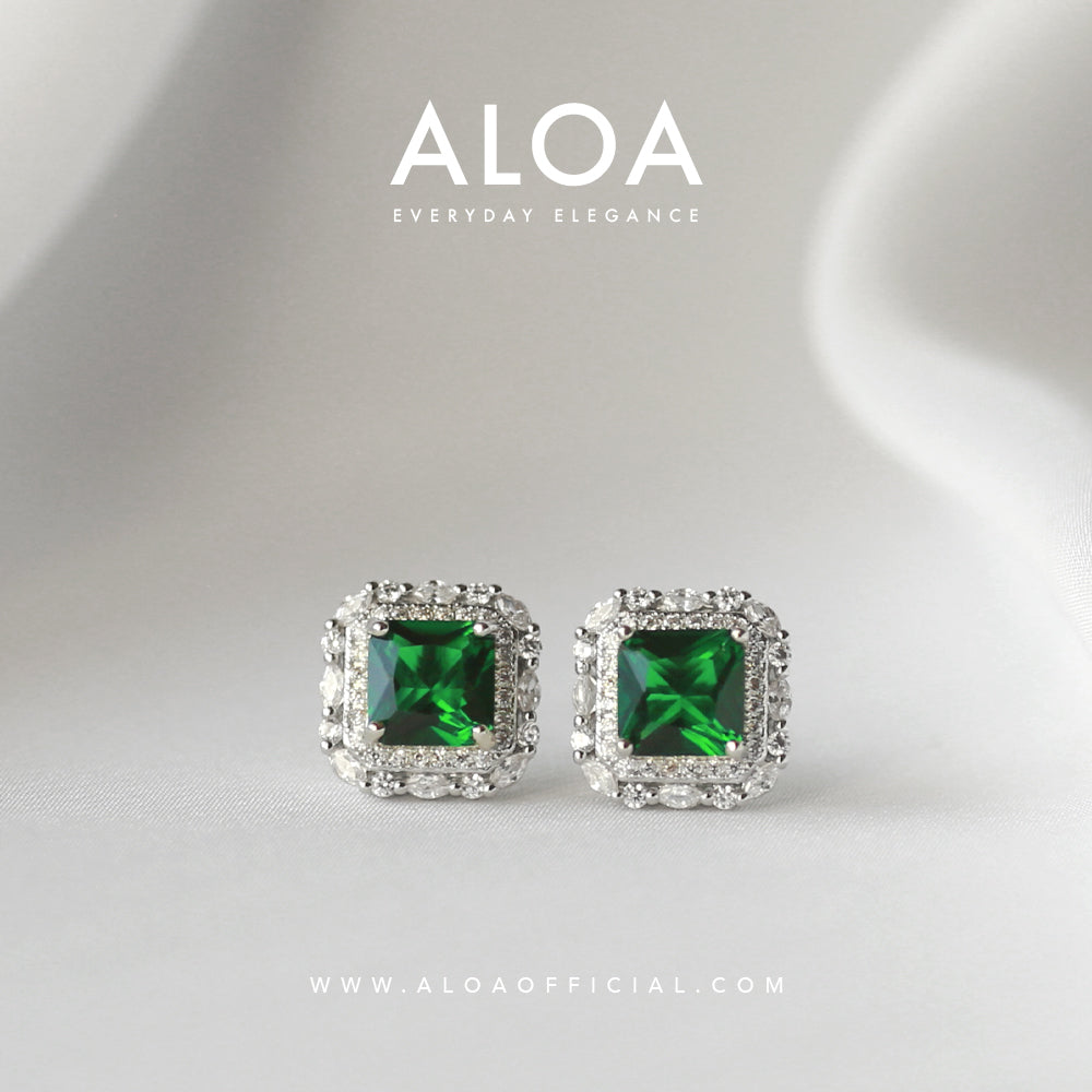 Classic Green Stud Earrings