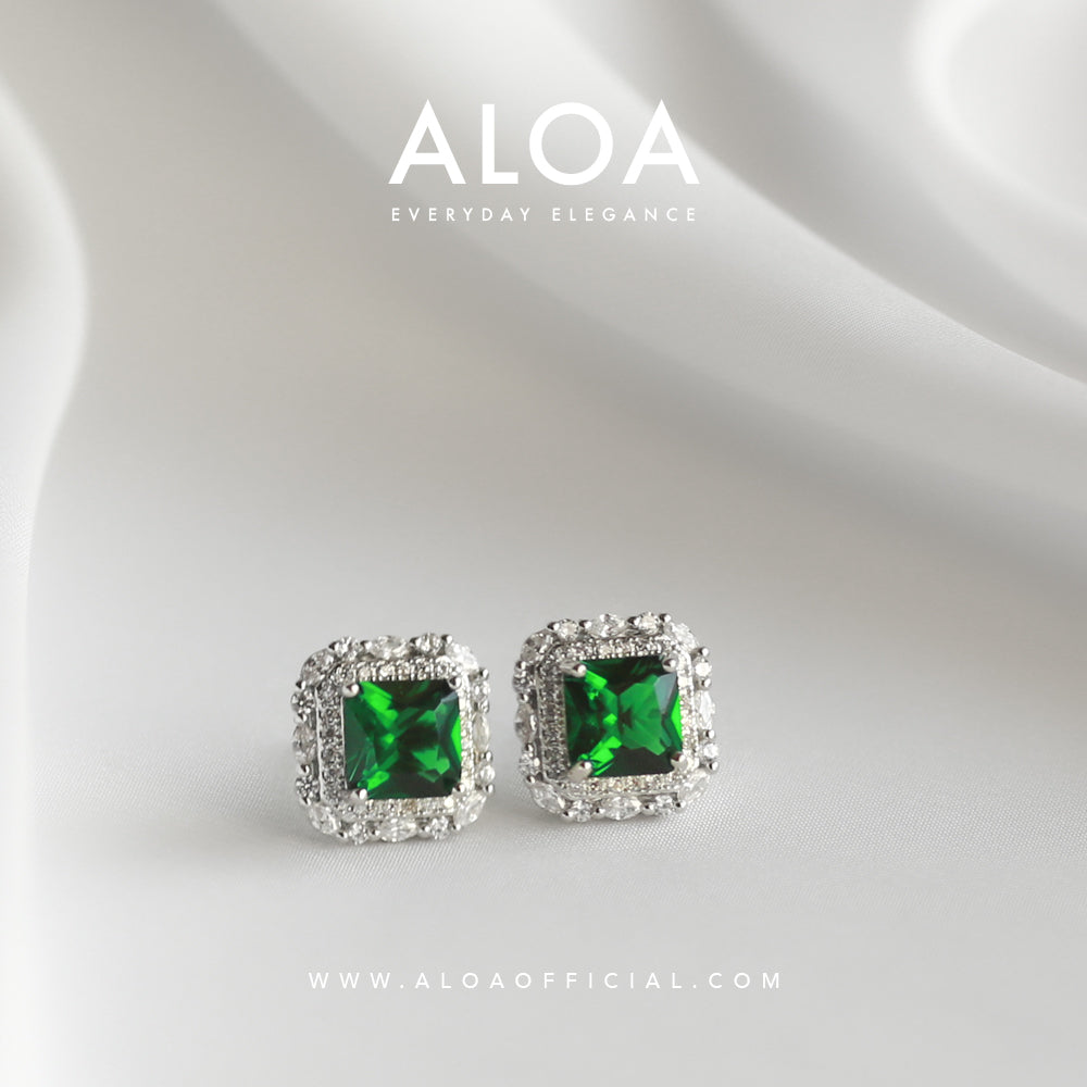 Classic Green Stud Earrings