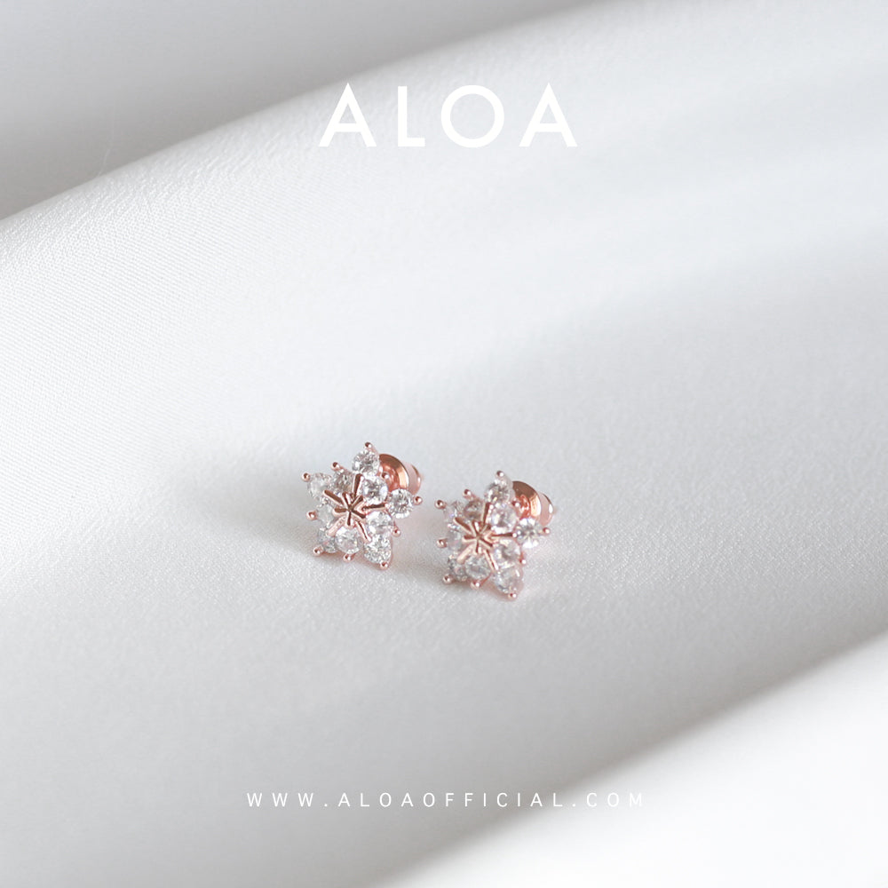 Aloa starry eyed earrings - Rose Gold