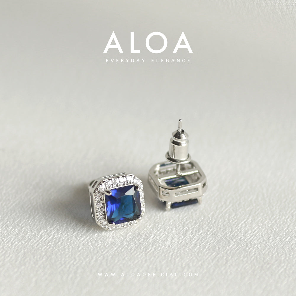 Classic Blue CZ Earrings