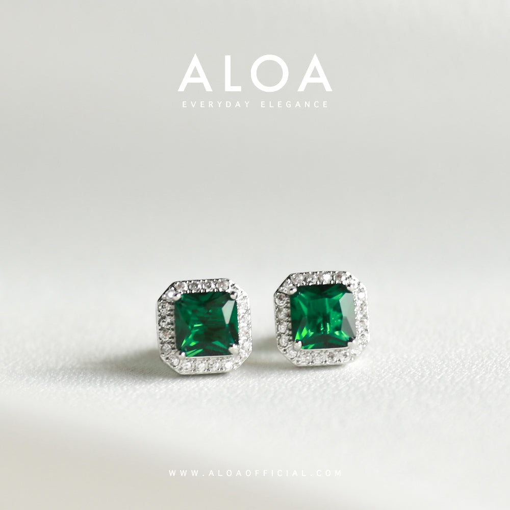 Classic Green CZ Earrings